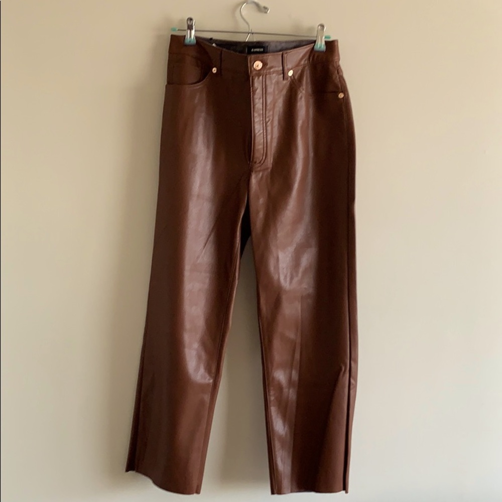 Express Vegan leather crop pants